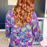 Bright Blooms Ahead Top - Blue/Pink* FINAL SALE *