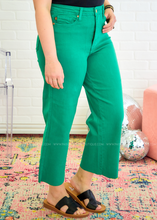 Load image into Gallery viewer, Cassidy Cropped Wide Leg Jeans by Judy Blue - Kelly Green
