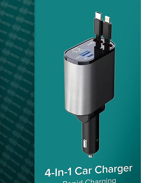 4-in-1 Retractable Car Charger  - PREORDER