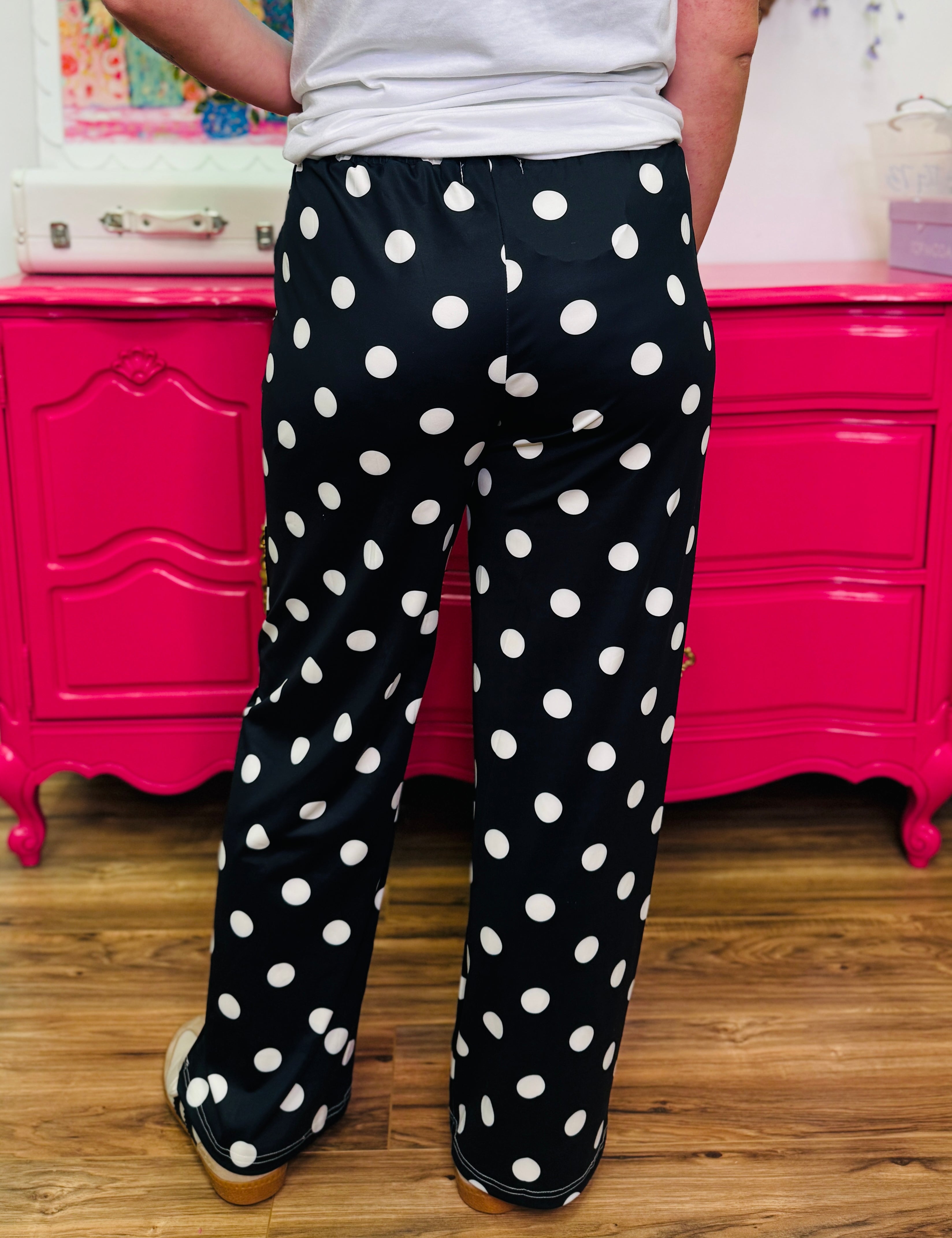 Polka Dot Posie Pants - Black