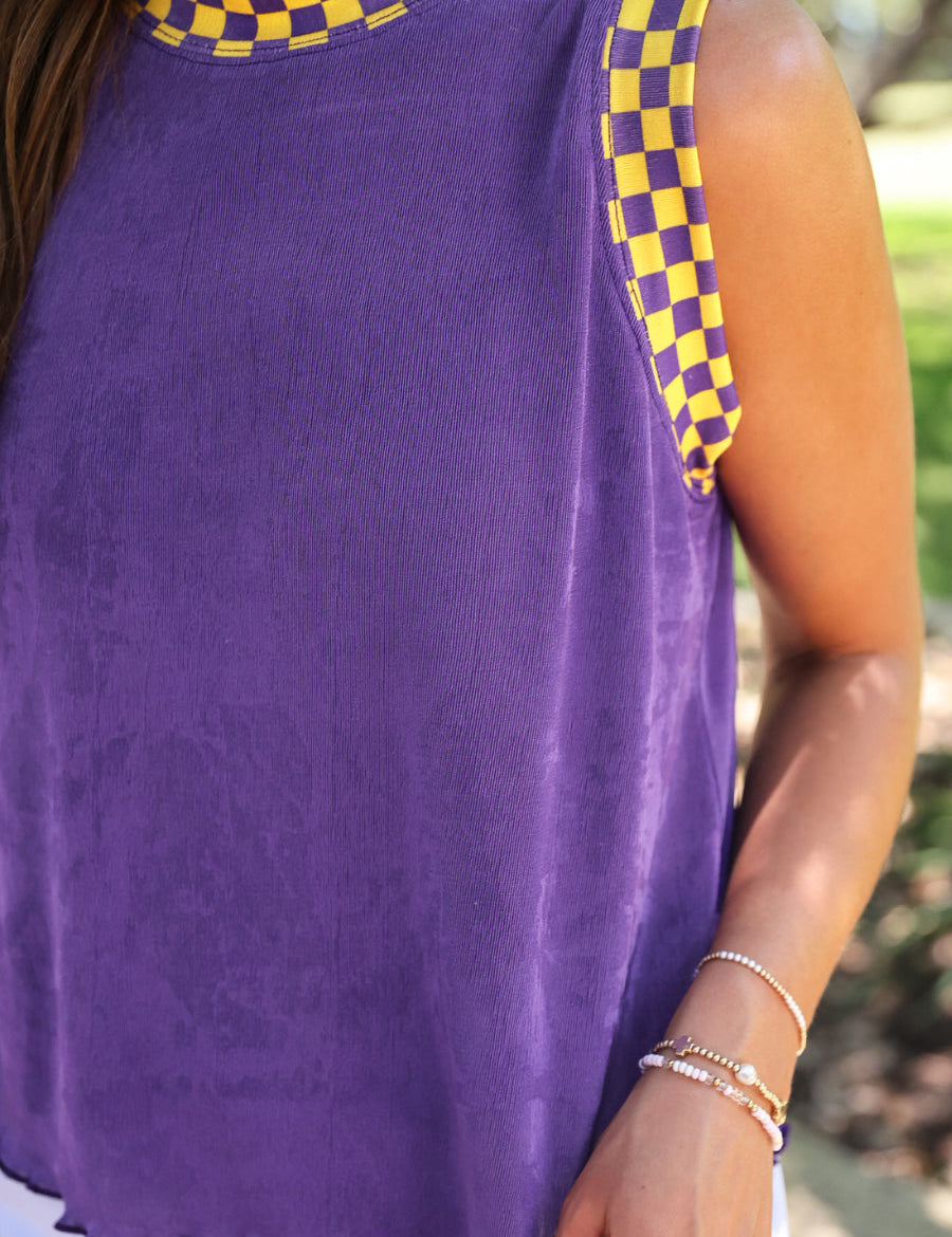PREORDER- Checkmate Ribbed Tank- Purple