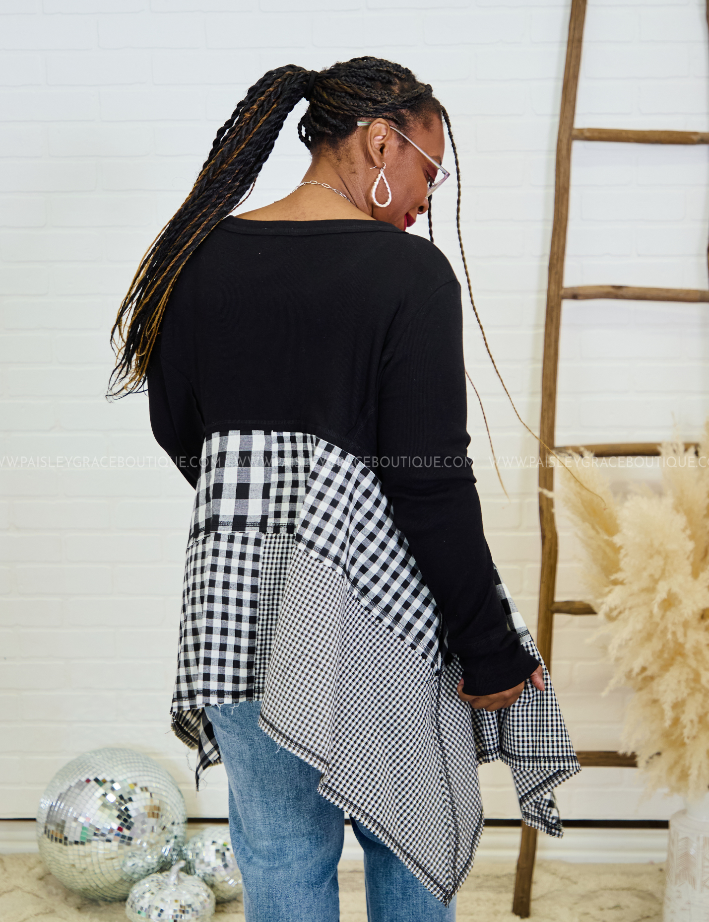 Snowy Plaid Dreams Top - LAST ONES FINAL SALE