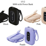 8000 mAh Power Bank w/Cables - PREORDER