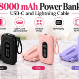 8000 mAh Power Bank w/Cables - PREORDER