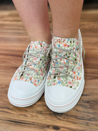 Aman Floral Sneakers - White Multi