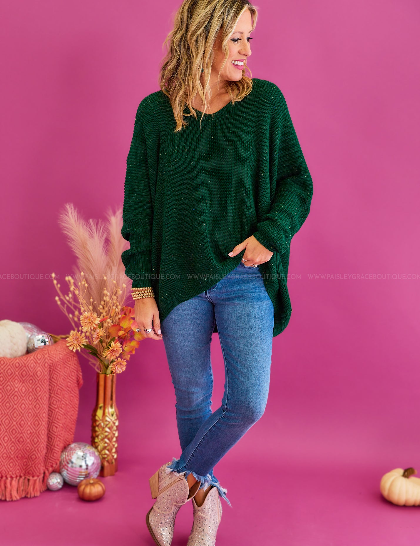 Score An Invite Sweater - Hunter Green* FINAL SALE * - WHS24