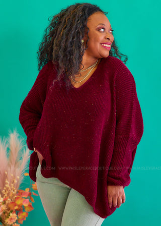Score an Invite Sweater - Wine* FINAL SALE *