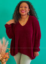 Load image into Gallery viewer, Score an Invite Sweater - Wine - FINAL SALE
