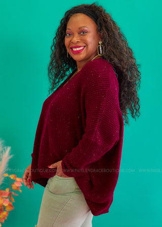 Score an Invite Sweater - Wine* FINAL SALE *