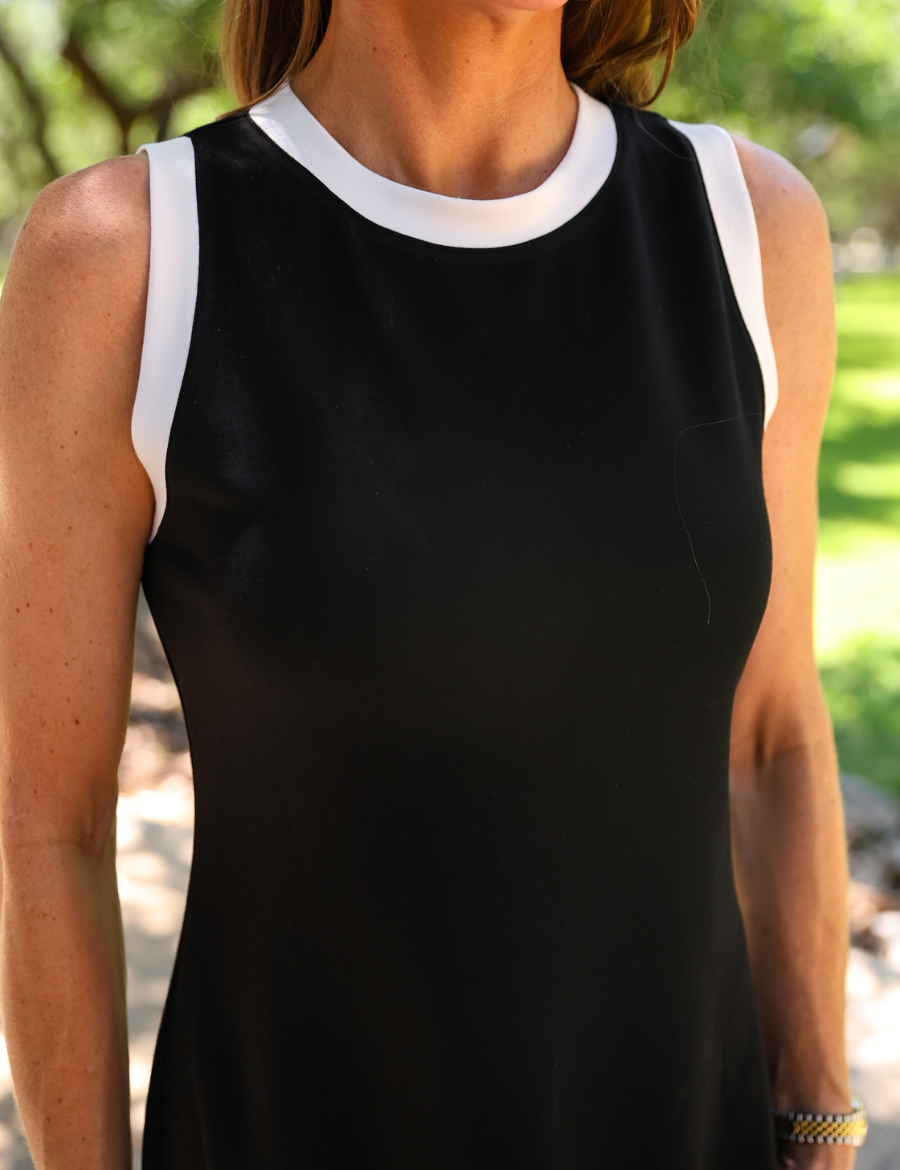 PREORDER- Lucy Tank Dress- Black and White