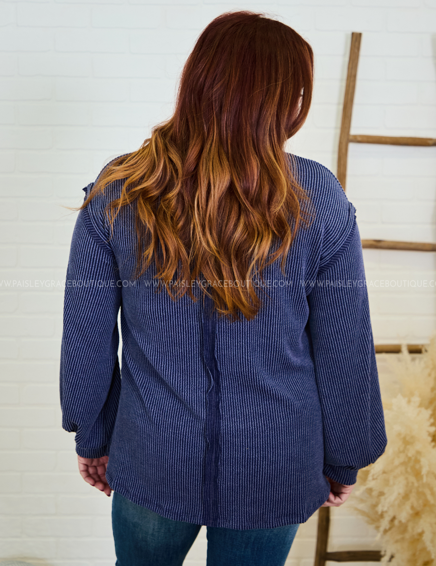 Vibe Check Top - Navy* FINAL SALE *