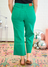 Load image into Gallery viewer, Cassidy Cropped Wide Leg Jeans by Judy Blue - Kelly Green
