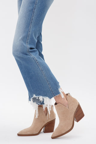 High Rise Crop Flare w/ Uneven Hem - PREORDER