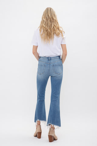 High Rise Crop Flare w/ Uneven Hem - PREORDER