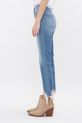 High Rise Crop Flare w/ Uneven Hem - PREORDER