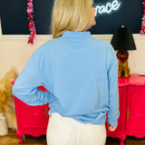 Mock Neck Sweatshirt - Blue