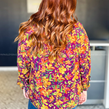 Bright Blooms Ahead Top - Burgundy/Green* LAST ONES FINAL SALE *