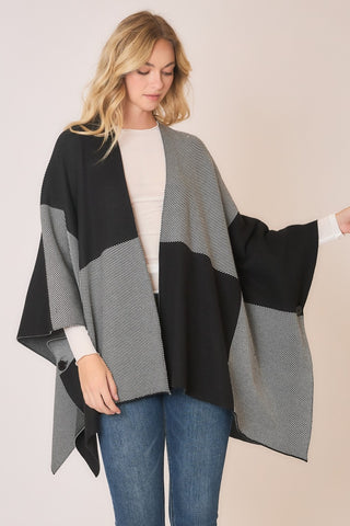 CozyCo Plaid Blanket Poncho - PREORDER