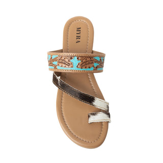 Rancher Hair on Hide Sandal - Turquoise