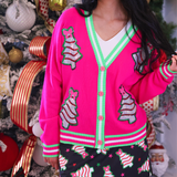 PREORDER- Pink Bow Christmas Treat Cardigan