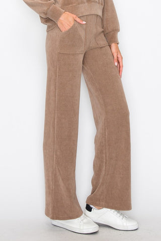 Wide Leg Corduroy Pants - Khaki