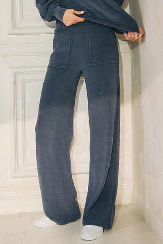 Wide Leg Corduroy Pants - DENIM