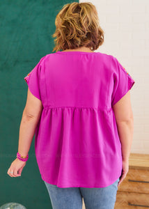 Better This Way Top - Magenta PLUS ONLY - FINAL SALE