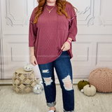 Hearts In Motion Top - Burgundy - FINAL SALE