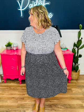 Two Tone Polka Dot Dress