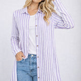 Take A Second Look Tunic Dress - Lavender Stripe - PREORDER
