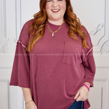 Hearts In Motion Top - Burgundy - FINAL SALE