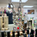 AB Crystal Initial Necklace