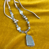 Seaglass Blue & Silver Necklace
