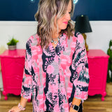 Hi-Low Hem Tie Dye Watercolor Top - LAST ONES FINAL SALE