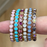 Gemstone Hoop Earrings - Gold