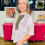 Patchwork Paradise Tee - Lt Blue