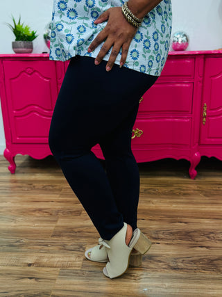 Abby Ponte Pant - Navy - FINAL SALE