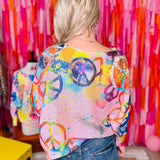 Allegra - Pink Peace & Love Sweater
