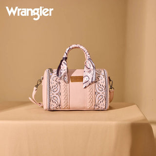 Wrangler Paisley Print Barrel Crossbody Bag - Pink