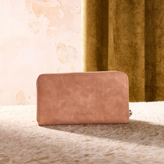 Wrangler Aztec Woven Zip Around Wallet with Wristlet – Dark Pink