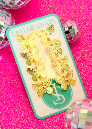 Patricia Butterfly Drop Earrings by Taylor Shaye