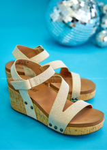 Load image into Gallery viewer, Spring Fling Wedges by Corkys - Gold Shimmer
