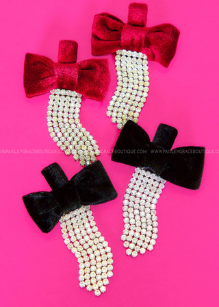 Velvet Bow Earrings - 2 Colors - WICKED DEAL