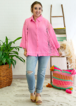 Glowing Praise Top - Pink - FINAL SALE