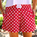 PREORDER- Easy Win Polka Dot Boxer Shorts- Red