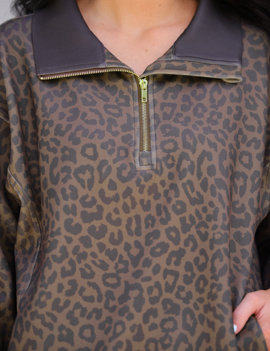 Everyday Pullover- Coco Leopard