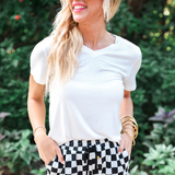 PREORDER- Checkerboard Checkered Drawstring Everyday Shorts