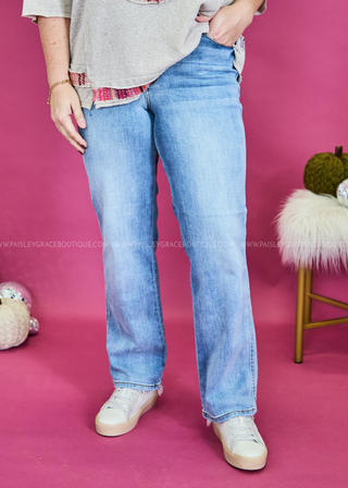 Quinn Mid Rise Dad Jeans by Judy Blue