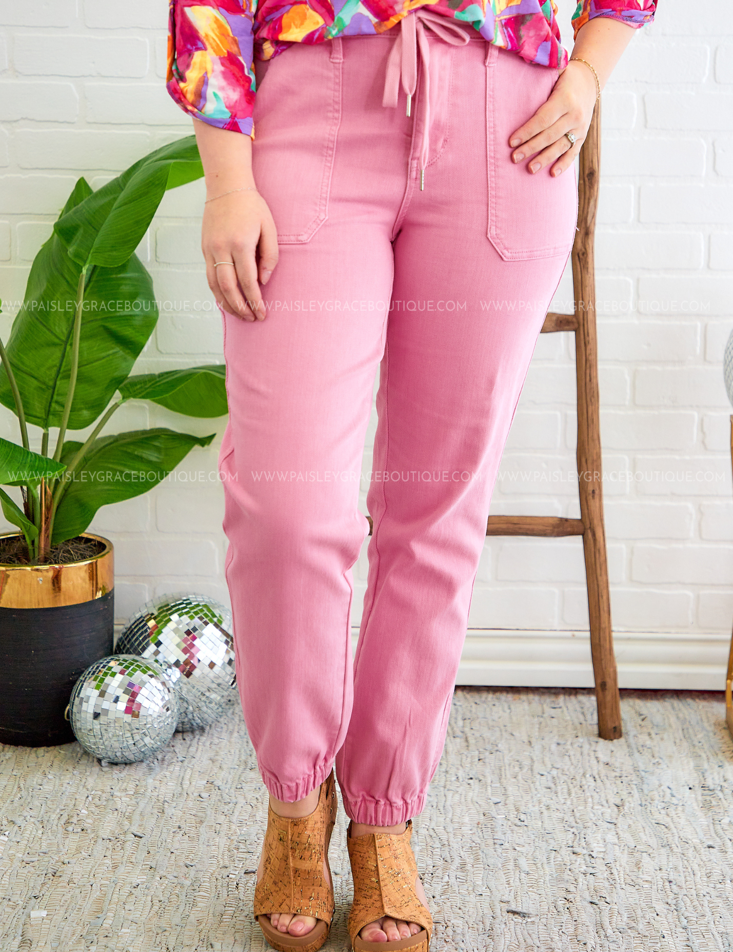 Bridget Pink Joggers by Judy Blue* FINAL SALE *