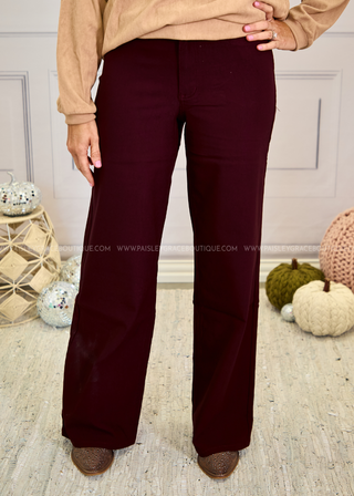 Lizzie Hyperstretch Wide Leg Pants - Dark Berry